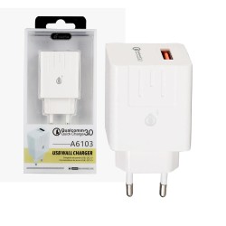 Adaptador OnePlus A6103 1 USB QC3,0 3,1A Branco Adaptador OnePlus A6103 1 USB QC3,0 3,1A Branco